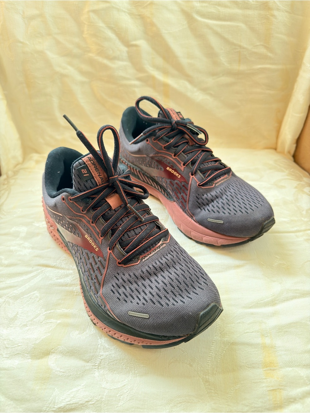 Brooks Running Shoes in Gray and Coral Pink